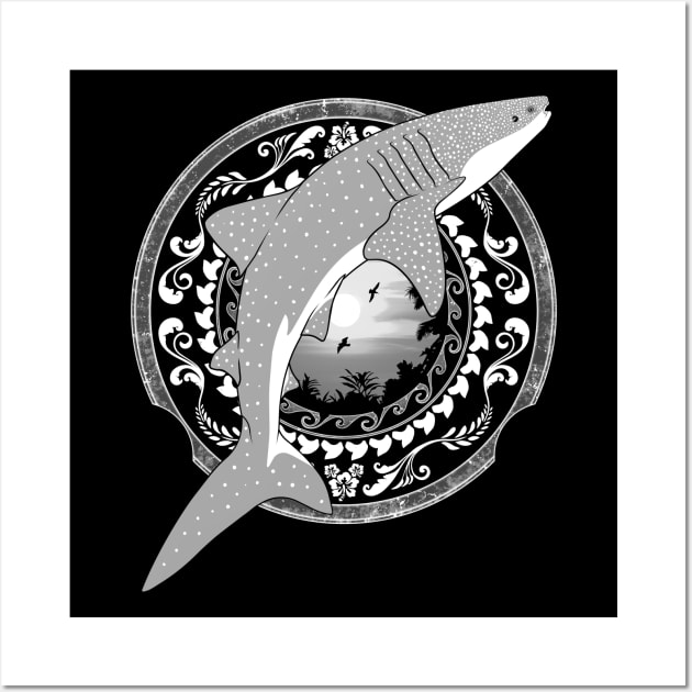 Whale Shark Dive Polynesia Wall Art by NicGrayTees